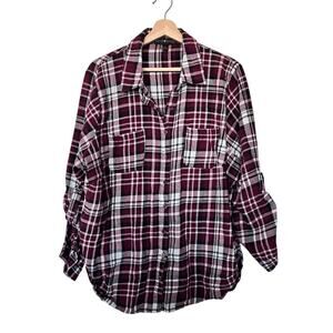 Derek Heart Plus Plaid Button Down Shirt 100% Cotton Womens 3X